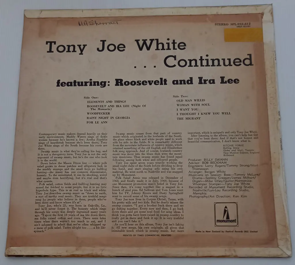 Tony Joe White, ...Continued Image 1++